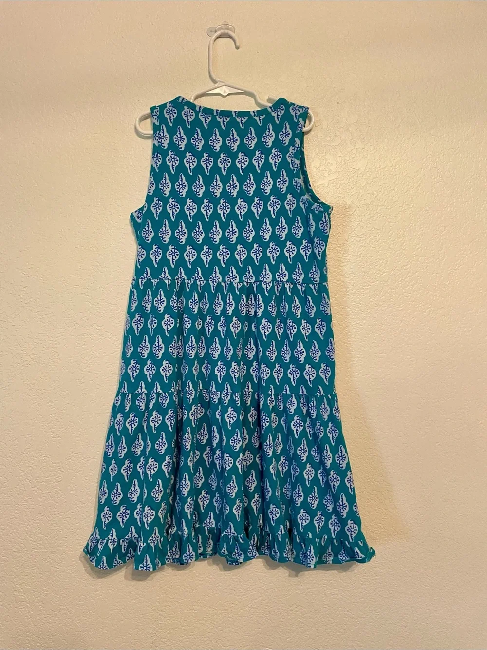 Crewcuts Teal Sleeveless Printed Flared Dress